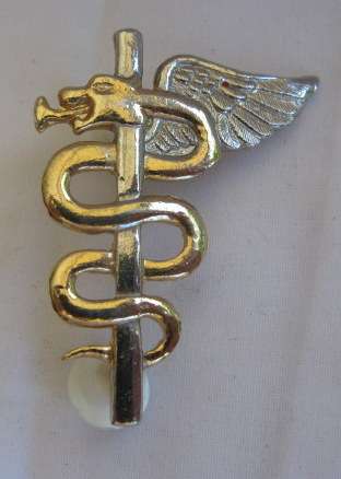 SA MEDICAL SERVICES BI-METAL MEDICAL ORDERLY SUPPORT OPERATOR BREAST BADGE - APPROVED IN 1993 - APPL