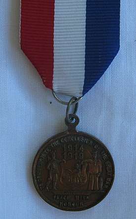 WW1 MEDAL TO COMMEMORATE THE CONCLUSION OF THE GREAT WAR
