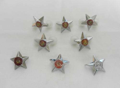 SADF CHROME METAL 5 POINTS RANK STAR (SMAL) - 8 IN TOTAL - PINS INTACT