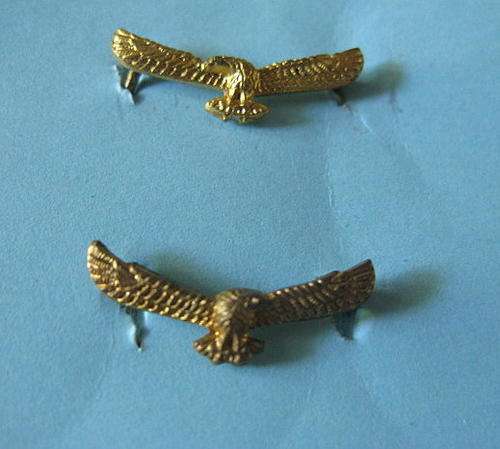 SAAF MESS DRESS COLLAR BADGE PAIR WORN 1950'S - 1960'S - LUGS INTACT MEASURES 42MM