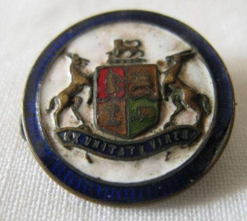 ENAMEL SA OLD COAT OF ARMS STICK BADGE - DIAMETER - 25MM