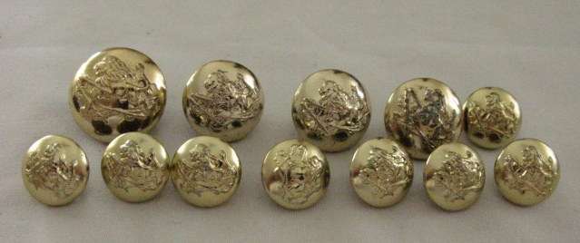 RHODESIA BSAP BUTTONS X 12 - WORN 1970 - 1980