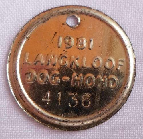 1981 LANGKLOOF DOG LICENSE