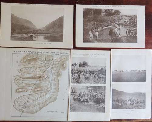BOER WAR ORIGINAL MAPS & PHOTOS PRINTED 1902 DEPICTING GENERAL FRENCH'S  ADVANCE FROM JOHANNESBURG T