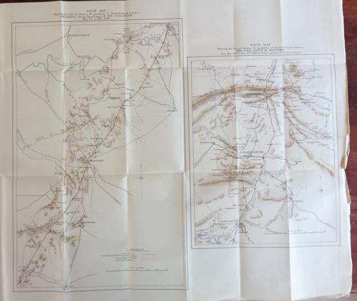 BOER WAR ORIGINAL MAP-PRINTED 1902-ROUTE MAP SHOWING THE LINE OF ADVANCE & OPERATIONS OF GENERAL FRE