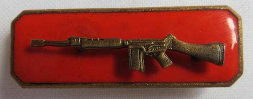 SA ARMY FIRST CLASS SHOT BADGE-2 PIECE ON ENAMEL BACKING- 2PINS