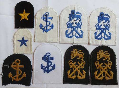 SA NAVY ABLE SEAMAN TO PETTY OFFICER RANK BADGES-1960-2003- 9 IN TOTAL