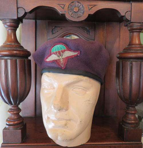1 PARA BATTALION BERET,OFFICERS-WORN FROM THE 1980'S-SIZE 53