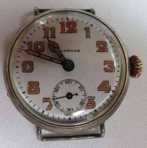 VINTAGE SAMPMAR WRIST WATCH 1940'S-DIAMETER 34MM-UNTESTED-COMPLETE