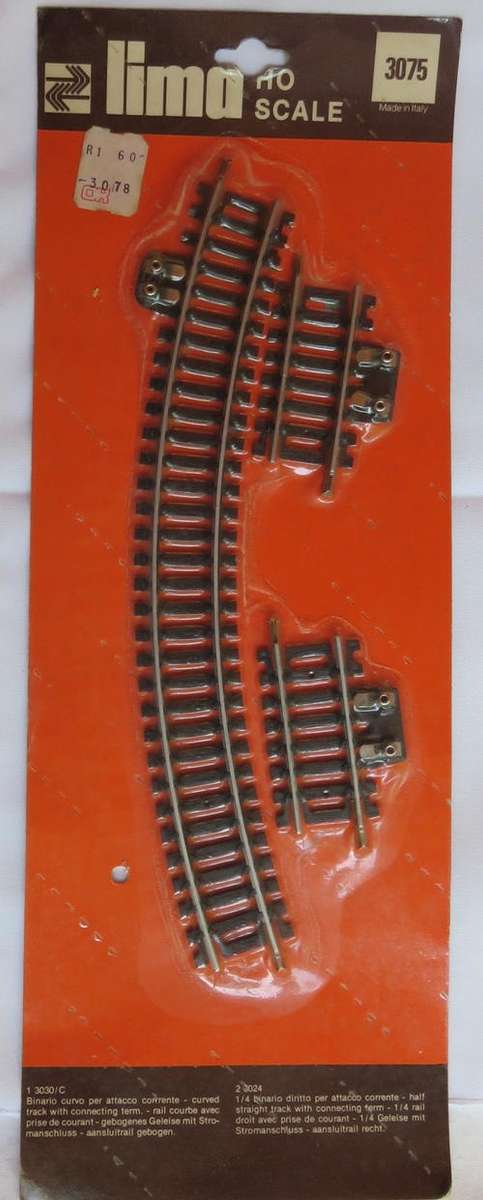 LIMA HO 3075 CURVED TRACK WITH POWER CLIP