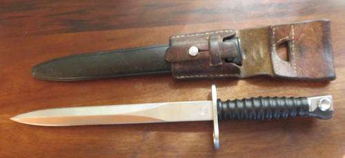 SWISS SIG 57 BAYONET FOR THE (STURMGEWEHR) 57 ASSAULT RIFLE,MANUFACTURED FROM 1957-1983-VERY HIGH QU