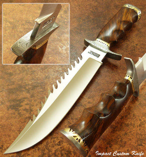 IMPACT-CUTLERY-RARE-CUSTOM-D2-TOOL-STEEL-COMBAT-FIGHTER-BOWIE-KNIFE-BURL-W