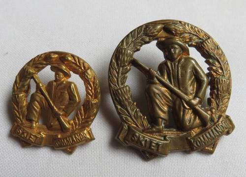 SKIET COMMANDO BRASS CAP & COLLAR -WORN 1954-1963-LUGS INTACT