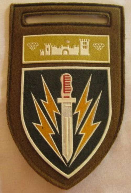 NO. 3830)  61 MECHANISED BATT. TUPPER FLASH WITH SWA AFFILIATION BAR 1980'S - 1 STUD.