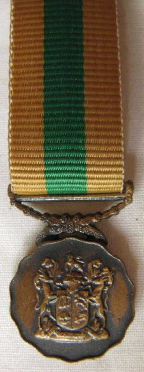NO. 4205)  SADF GOOD SERVICE MEDAL BRONZE MINIATURE.
