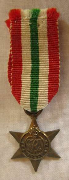 NO. 4333)  WW2 - ITALY STAR - MINIATURE MEDAL.
