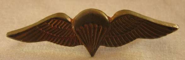 NO. 5167)  SADF BASIC PARA WINGS MESS DRESS BRASS.  1970'S-EARLY 90'S.  2 PINS.