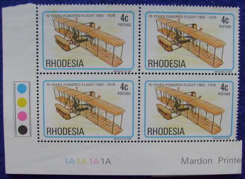 RHODESIA - 1978 CONTROL BLOCK OF 4 1A - UNUSED - MINT