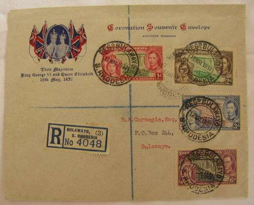 1937 CORONATION OF KING GEORGE VI SET ON FDC.