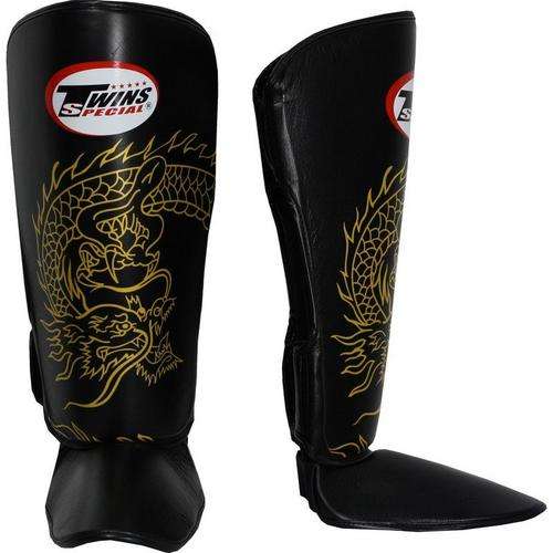 TWINS DRAGON PATTERN SHIN GUARDS. SIZE MEDUIM (8,9)