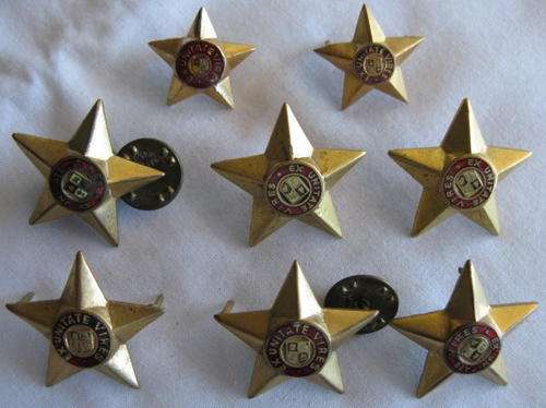 SA ARMY 5 POINT OFFICERS RANK STARS.  6X BIG.  2X SMALL.