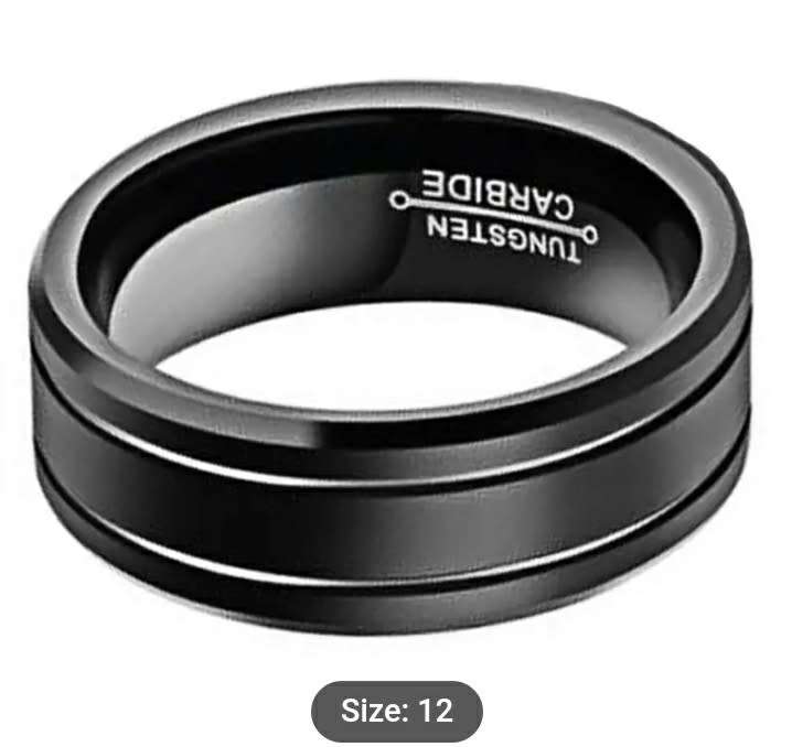 Tungsten carbide mens ring Size 12