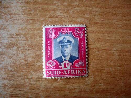 SOUTH AFRICA 1d 1947 ROYAL VISIT AS PER THE PHOTOGRAPH.