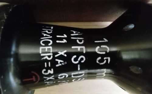 105mm APFSDS-T (TRACER) Anti Tank Shell -- Used and inactive -- Rare Showpiece --