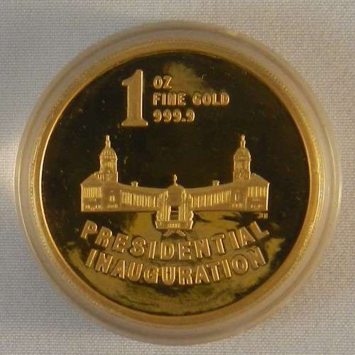 1 0Z GOLD MANDELA INAUGURATION COIN IN WHITE BOX - 100 BOXED