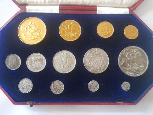 1902 UK Specimen 13 piece Gold & Silver coin collection