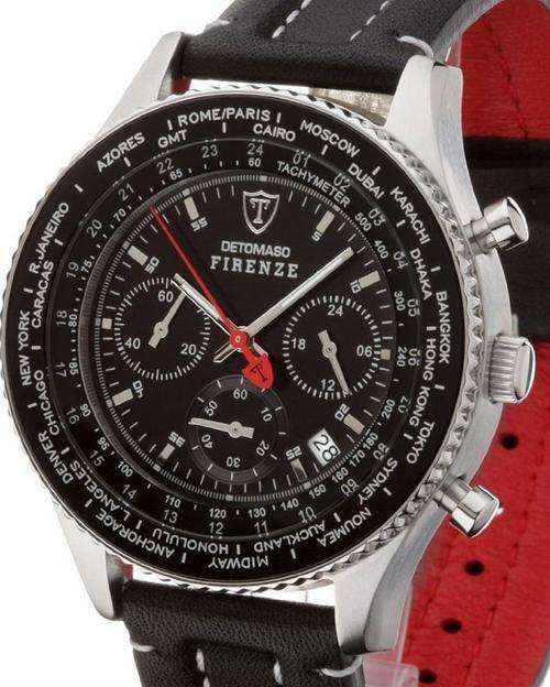 DETOMASO FIRENZE WORLD TIME CHRONOGRAPH HEIDFELD RACING TEAM MEN'S WATCH