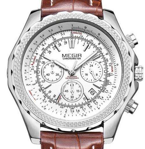 ## SPECTACULAR ## BRAND NEW MEGIR AVIATOR TRUE CHRONOGRAPH  GENTS WATCH**NEW IN SA**CHEAP SHIPPING!!