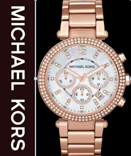 MICHAEL KORS PARKER Ladies CHRONOGRAPH WATCH++AWESOME SPARKING BLING!!