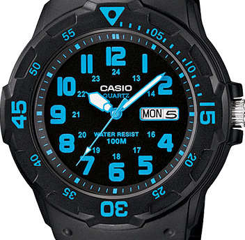 CASIO NEO-Display Black Watch with Resin Band++Brand New++ROBUST PIECES!!