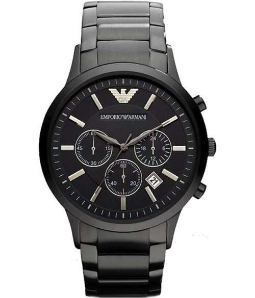 EMPORIO ARMANI GUNMETAL IP BLACK CHRONOGRAPH WATCH++Crazy R1 No reserve++