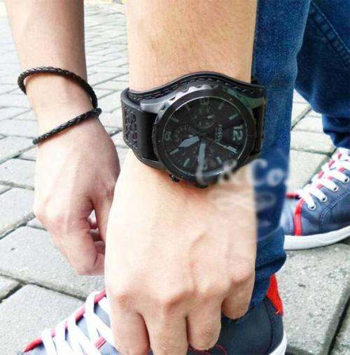 FOSSIL NATE Gents Chronograph Watch Brand new in Box ++++AWESOME BLACK IP DESIGN!!