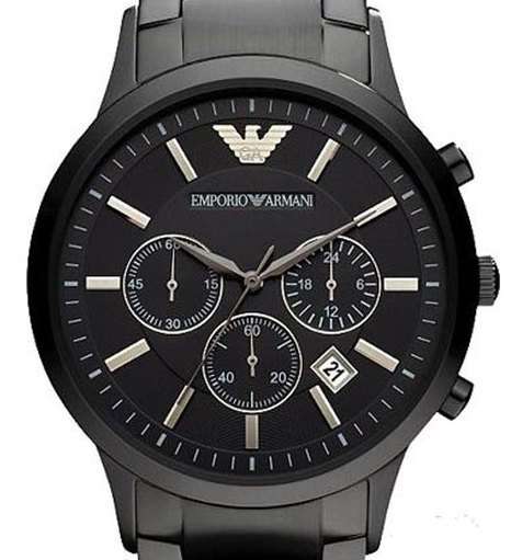 EMPORIO ARMANI GUN-METAL STAINLESS STEEL CHRONOGRAPH WATCH #STUNNER#