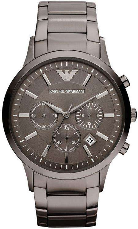 EMPORIO ARMANI GREY GUNMETAL CHRONOGRAPH GENTS WATCH#BRAND NEW IN BOX#R7419.00!
