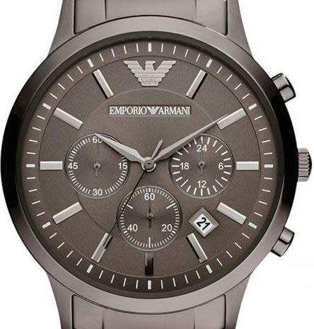 EMPORIO ARMANI GREY GUNMETAL CHRONOGRAPH GENTS WATCH#BRAND NEW IN BOX#R7419.00!