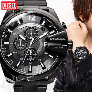 DIESEL Mega Chief Blackout OVERSIZED Chronograph Gents Watch(( AWESOME ))