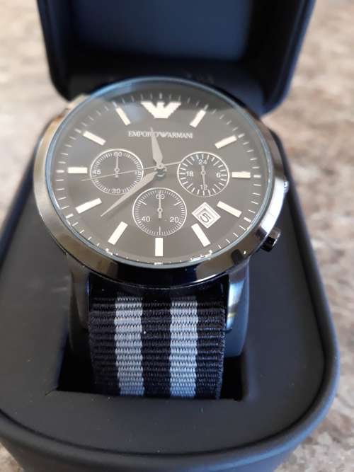 Emporio Armani with Brand new replacement 007 James Bond Nato strap.Pristine Condition