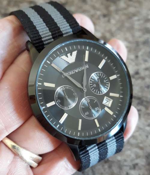 Emporio Armani with Brand new replacement 007 James Bond Nato strap.Pristine Condition