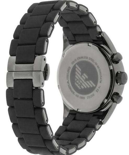 EMPORIO ARMANI TAZIO BLACK IP STAINLESS STEEL BRAND NEW GENTS CHRONOGRAPH WATCH WOW!!