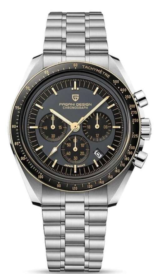 Pagani Iconic Moonwatch Seiko Meccaquartz VK63 Chronograph mvt Gents Watch