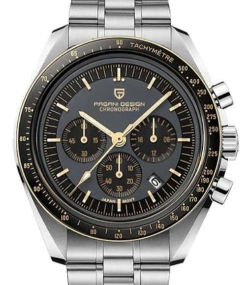Pagani Iconic Moonwatch Seiko Meccaquartz VK63 Chronograph mvt Gents Watch