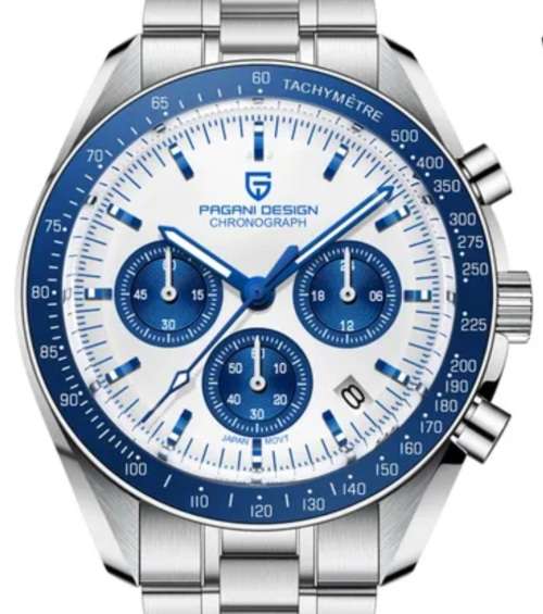 Breathtaking!! New Pagani Moonwatch Seiko Meccaquartz VK63 Chronograph mvt Gents Watch