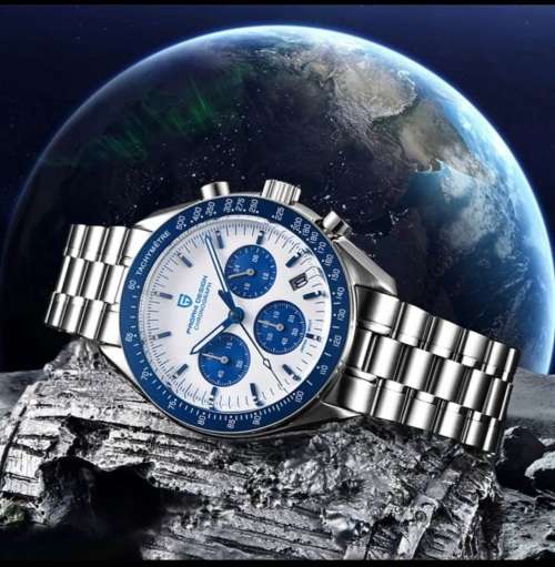 Breathtaking!! New Pagani Moonwatch Seiko Meccaquartz VK63 Chronograph mvt Gents Watch