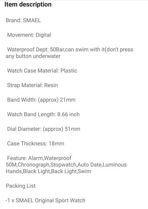 Smael Beast Dual timeview Sportwatch !!