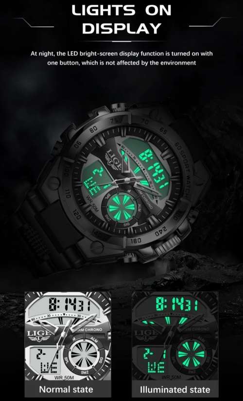 BREATHTAKING!! LIGE GENTS SPORTWATCH NEW IN BOX