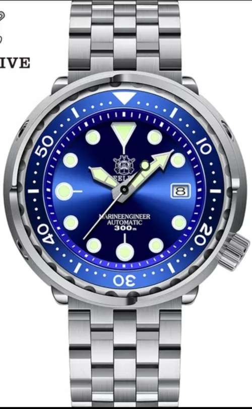 WOW-STEELDIVE 300M SERIOUS MARINE DIVER WOW-TUNA CAN SEIKO NH35A MVT 24 JEWELS !